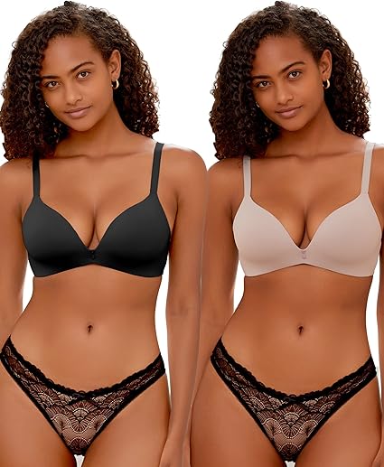 Photo 1 of ***USED***FINETOO Wireless Bras for Women Comfort Full Coverage T-Shirt Bra Lightly Lined Push Up Bra Sexy V-Neck Bralettes for Ladies