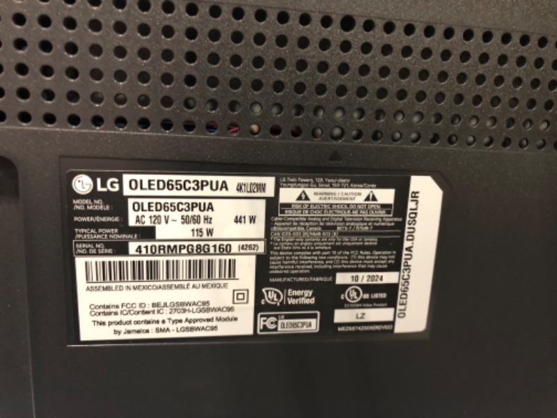 Photo 1 of ***UNTESTED**** LG C3 Series 65-Inch Class OLED evo 4K Processor Smart Flat Screen TV for Gaming with Magic Remote AI-Powered OLED65C3PUA, 2023 with Alexa Built-in