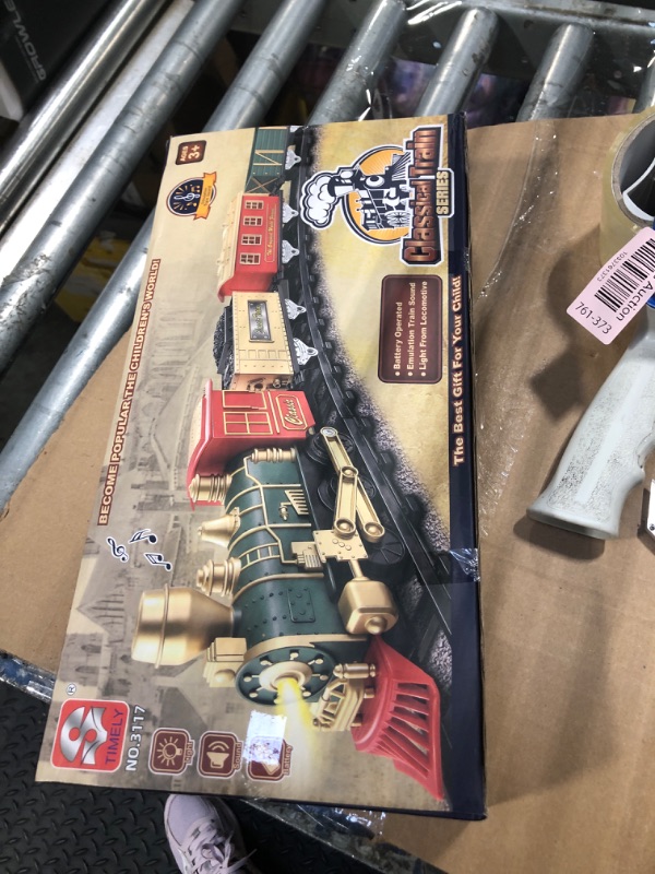 Photo 1 of Train Set - Christmas Train Toys, Battery-Powered Locomotive Engine with Sound and Lights, Cargo Cars & 10 Tracks, Toy Train Sets for Boys Age 3 4 5 6