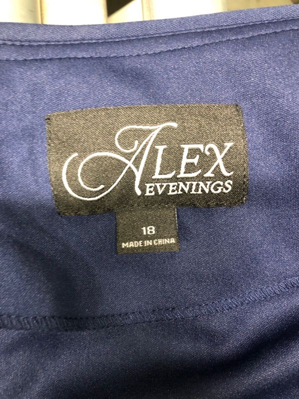 Photo 5 of ***a little string damage on the inner skirt shoulder part, Size 18*** Alex Evenings Women's Long Empire Waist, Two Piece Mother of The Bride Dress with Lace Jacket, (Petite and Regular Sizes), Navy Soutache SIZE 18