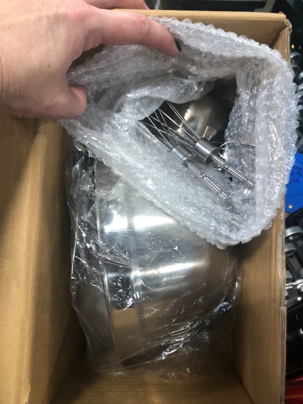 Photo 1 of ***USED***WEPSEN Mixing Bowls Set Electric Hand Mixer Stainless Steel Nesting Mixing Bowl Blender Mixers Beaters Whisk Measuring Cups and Spoons Cooking Prepping Baking Supplies MX200W