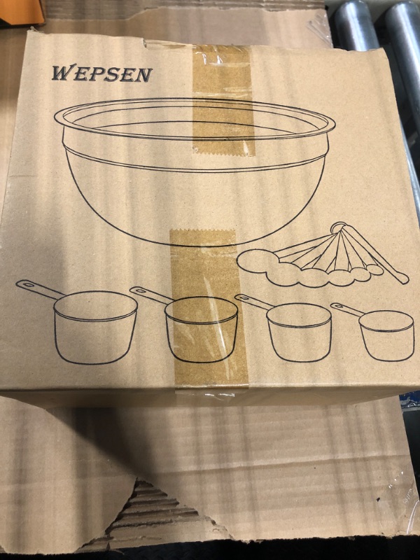 Photo 1 of ***USED***WEPSEN Mixing Bowls Set Electric Hand Mixer Stainless Steel Nesting Mixing Bowl Blender Mixers Beaters Whisk Measuring Cups and Spoons Cooking Prepping Baking Supplies MX200W