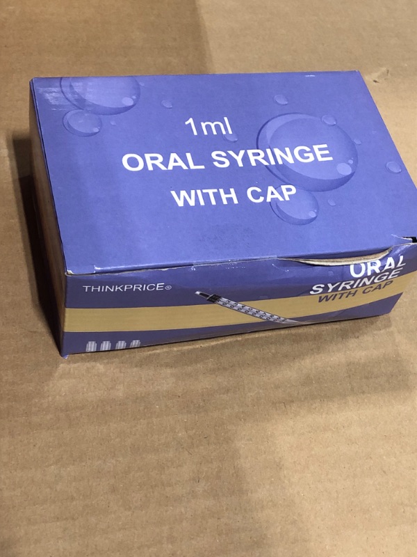Photo 1 of 50 Pcs 1ml Syringes with Caps Oral Dispenser Individually Sterile Warpped for Medicine Dropper, Colostrum Collect Feeding Pets, Liquid