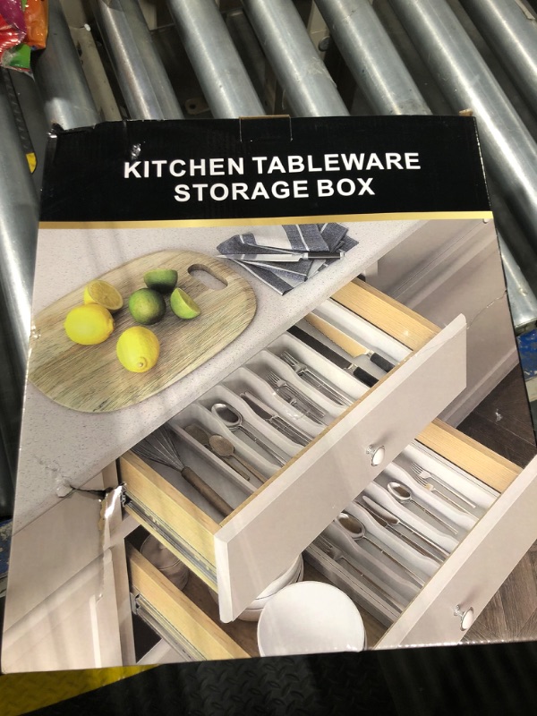 Photo 1 of JULEHUI Silverware Organizer - Expandable Kitchen Utensil Drawer Organizer - Food Grade Plastic Cutlery Tray for Spoons Forks Knives