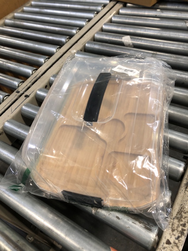 Photo 1 of Portable Charcuterie Board with Lid for Travel, Bamboo Charcuterie Cheese Board with Cover Compartments, To Go Charcuterie Box Serving Tray Board Set with Clear Locking Lid for Party Picnic Meat Snack