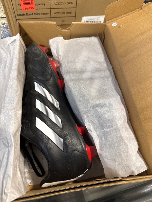 Photo 1 of adidas Unisex Goletto Firm Ground Soccer Shoe, Black/White/Red, 10 US Men