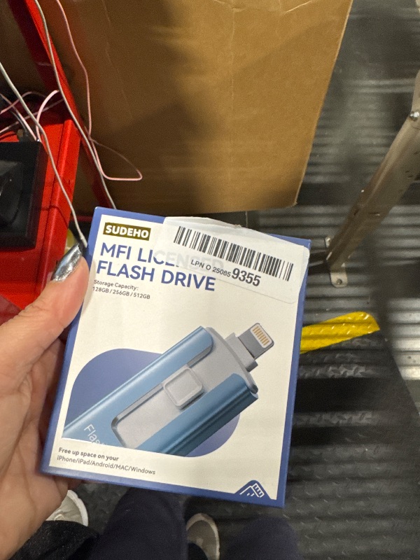 Photo 2 of ***USED**MFi Certified 256GB Flash Drive for iPhone iPad, Photo Stick for External Memory Storage, Easily Back Up and Save Photos Videos, USB Memory Stick Thumb Drive for iPhone/iPad/Android/PC (Blue)