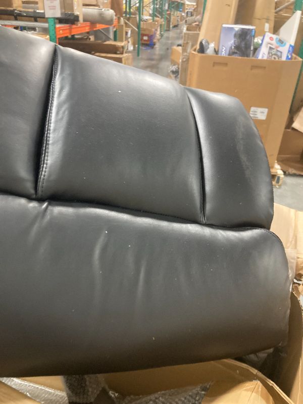 Photo 1 of Amazon Basics Executive Home Office Desk Chair with Padded Armrests, Adjustable Height and Tilt, Rolling Swivel Chair, 275 Pound Capacity, Black and Silver