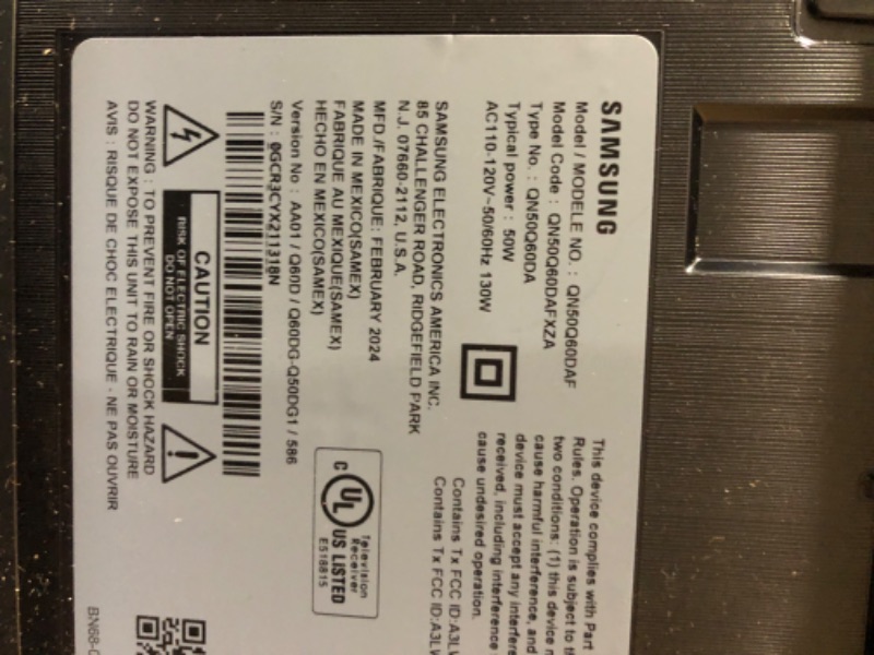 Photo 1 of SAMSUNG 50-Inch Class QLED 4K Q60D Series Quantum HDR Smart TV w/Object Tracking Sound Lite, Motion Xcelerator, Slim Design, Gaming Hub, Alexa Built-in (QN50Q60D, 2024 Model)