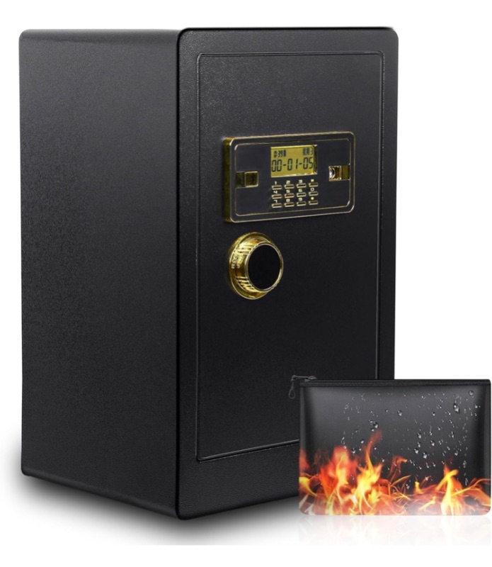 Photo 1 of 2.7 Cubic Feet Large Home Safe, Anti-theft Fireproof Safe, Home Document Safe Box, Jewelry Deposit Safe Box, Digital Security Home Safe for Documents Money Valuables 1 Se