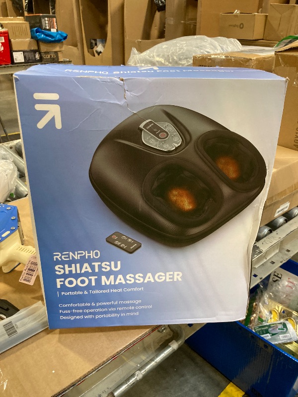 Photo 2 of ***USED***RENPHO Shiatsu Foot Massager with Heat, [2025 Upgraded] Deep Kneading Foot Massager Machine with 3 Levels Heat, Wireless Control, Electric Foot Massage, Birthday Gifts for Women & Men, Up to Size 12