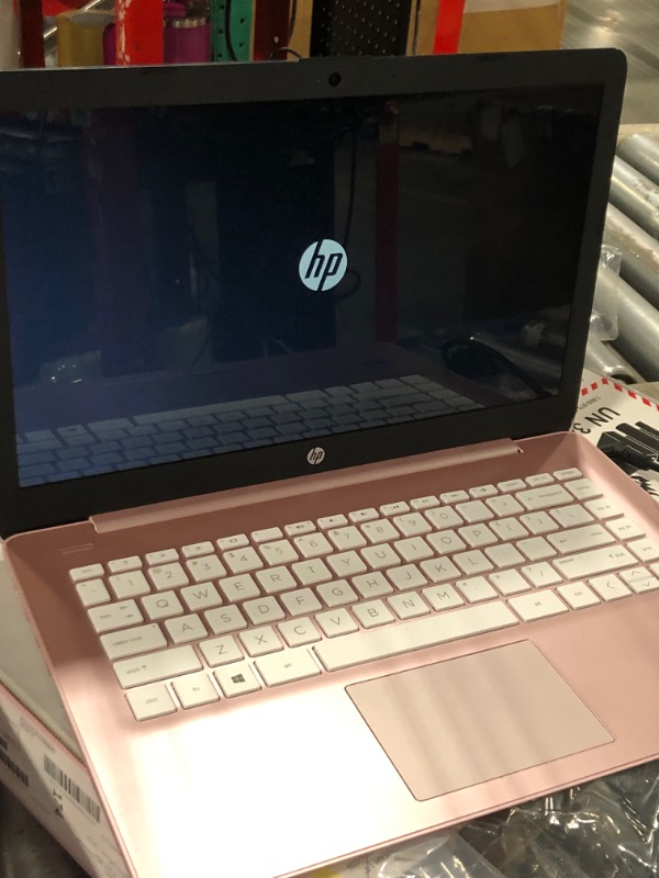 Photo 2 of HP 2022 Stream 14" HD Thin and Light Laptop, Intel Celeron N4000 Processor, 4GB RAM, 64GB eMMC, HDMI, Webcam, WiFi, Bluetooth, 1 Year Office 365, Windows 11 S, Rose Pink, IFT 32GB USB Drive