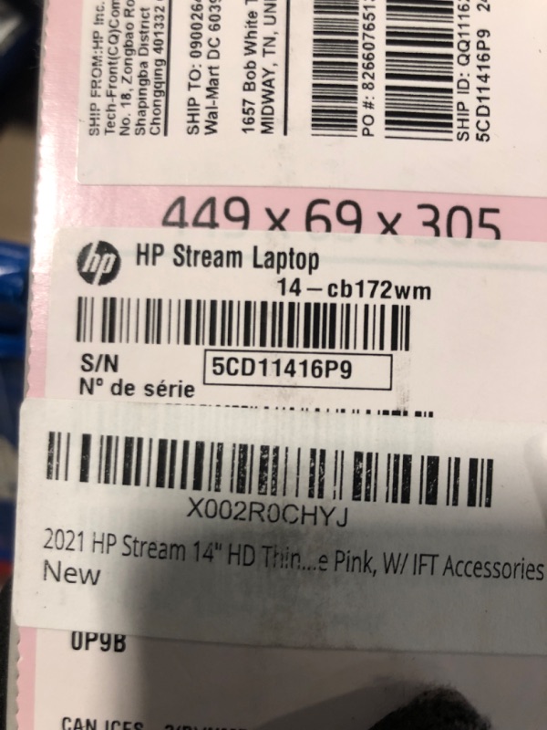 Photo 4 of HP 2022 Stream 14" HD Thin and Light Laptop, Intel Celeron N4000 Processor, 4GB RAM, 64GB eMMC, HDMI, Webcam, WiFi, Bluetooth, 1 Year Office 365, Windows 11 S, Rose Pink, IFT 32GB USB Drive