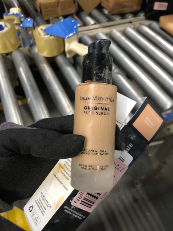 Photo 2 of bareMinerals Original Pure Serum Radiant Natural Liquid Foundation Mineral SPF 20, Hydrating Skin Tint, Dewy Finish, Lightweight, Medium Coverage, Non-Comedogenic, Vegan