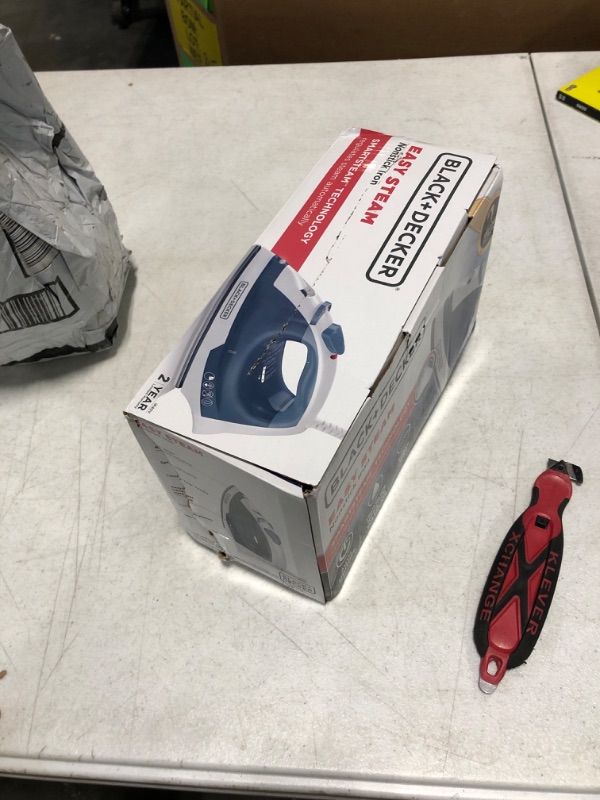 Photo 1 of BLACK+DECKER Easy Steam Compact Iron for Clothes, Automatic Shutoff, Nonstick Plate, Light Weight, 1200 Watts