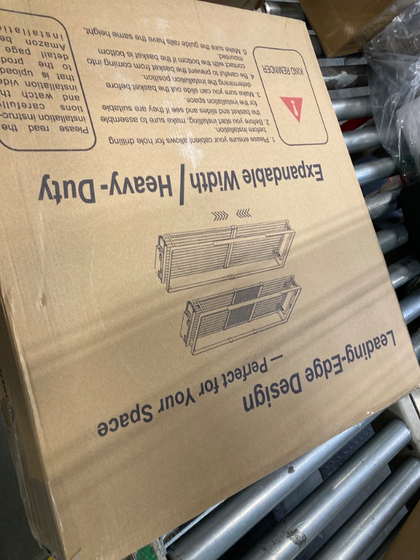 Photo 1 of ***MISSING PARTS****  SANNO Pull Out Cabinet Organizer, Heavy Duty Steel Metal cabinet drawers slide out, Expandable Slide Out Shelves Requires At Least 23.1~39.9" W Cabinet Opening