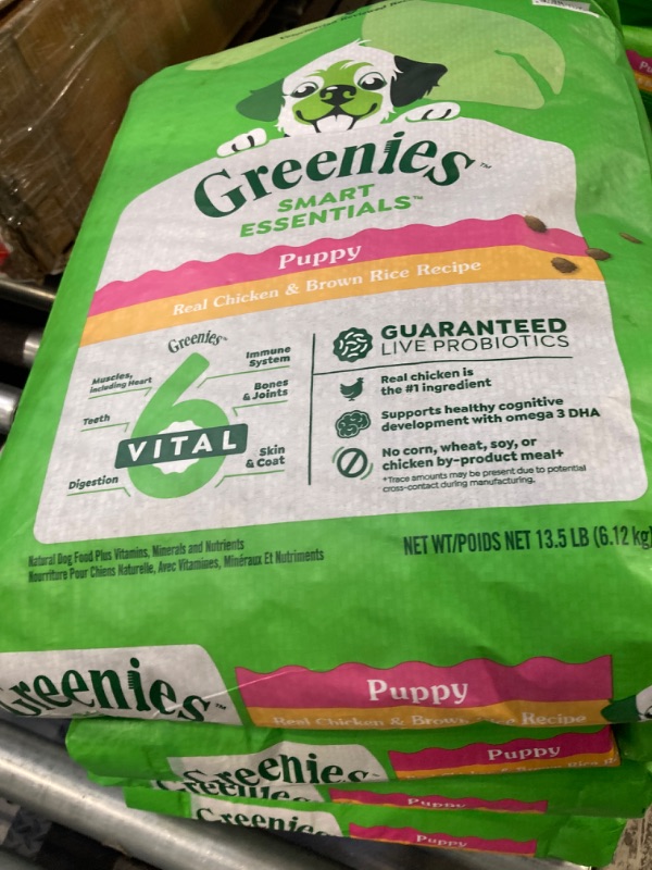 Photo 1 of Greenies Smart Essentials Puppy High Protein Dry Dog Food Real Chicken & Brown Rice Recipe, 13.5 lb. Bag