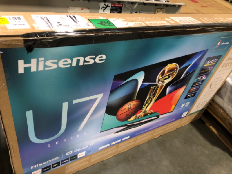 Photo 1 of Hisense U7 Series 55U7N 55 Inches ULED 4K Smart TV | Mini-LED | QLED | 1500 Nits | 144Hz | Motion Rate 480 | Dolby Vision HDR 10+ | Dolby Atmos | Full Array Local Dimming | 2.1 Ch Sound | Google TV