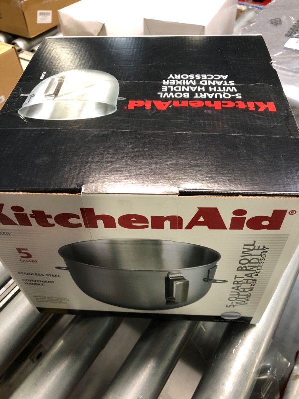 Photo 1 of KitchenAid Bowl-Lift Polished Stainless Steel Bowl with Flat Handle - K5ASBP, Silver,