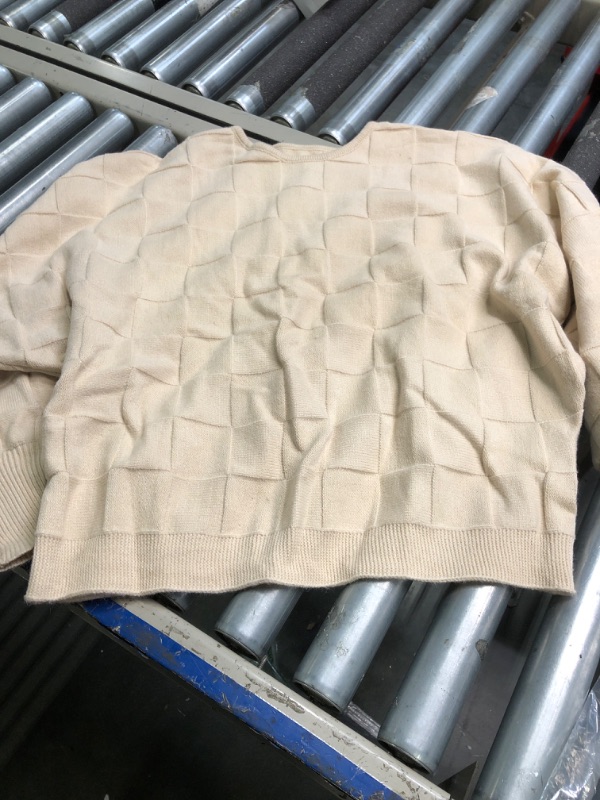 Photo 1 of ***USED***Women Lightweight Sweaters Crewneck Long Sleeve Block Knit Pullover Shirts Tunic Tops with Pocket