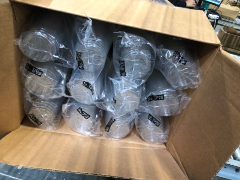Photo 1 of DART 20 oz Ultra Clear PET Plastic Cup, 12 sleeves of 50 cups (TP20) (1 Pallet of 20 Cases, 12000 Count Total)