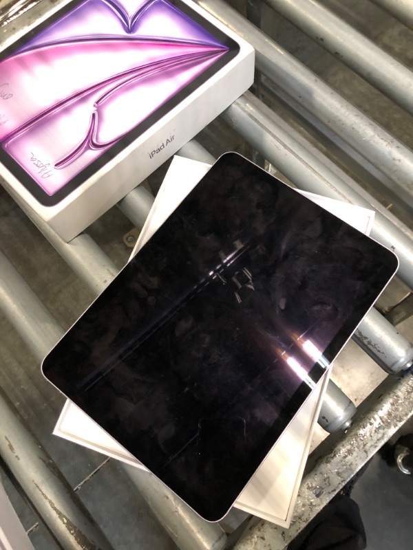 Photo 2 of ***CAN'T SCROLL DOWN - NO CHARGER - NO REFUNDS*** Apple iPad Air 11-inch (M2): Built for Apple Intelligence, Liquid Retina Display, 128GB, 12MP Front/Back Camera, Wi-Fi 6E + 5G Cellular, Touch ID, All-Day Battery Life — Purple