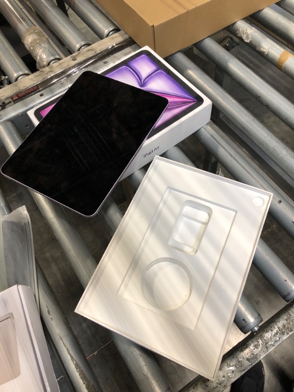 Photo 3 of ***CAN'T SCROLL DOWN - NO CHARGER - NO REFUNDS*** Apple iPad Air 11-inch (M2): Built for Apple Intelligence, Liquid Retina Display, 128GB, 12MP Front/Back Camera, Wi-Fi 6E + 5G Cellular, Touch ID, All-Day Battery Life — Purple