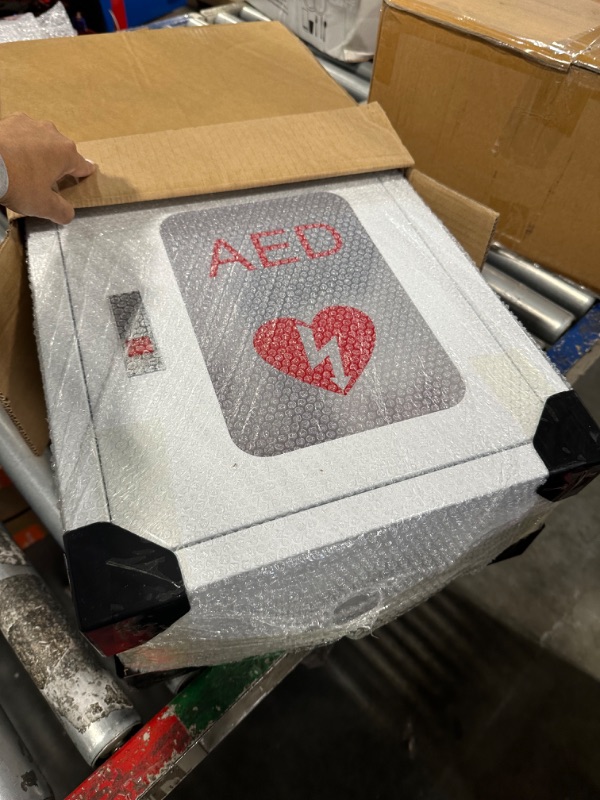 Photo 1 of ZIPOWEY AED Cabinet, First Aid AED Defibrillator Wall Mounted Storage Cabinet, Metal Steel Plate Snap Lock, fits All Brands Cardiac Science for Public Places, 14 x 7.8 x 15.7 Inch