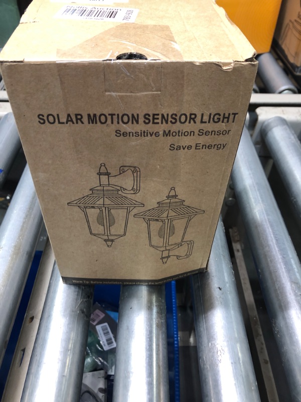 Photo 1 of Kuniwa Motion Sensor Solar Wall Lights Outdoor with 3 Lighting Modes, Dusk to Dawn LED Wall Lantern Porch Sconce Waterproof Exterior for Barn Patio Garage Garden Farmhouse Door, 2 Types of Wall Mount