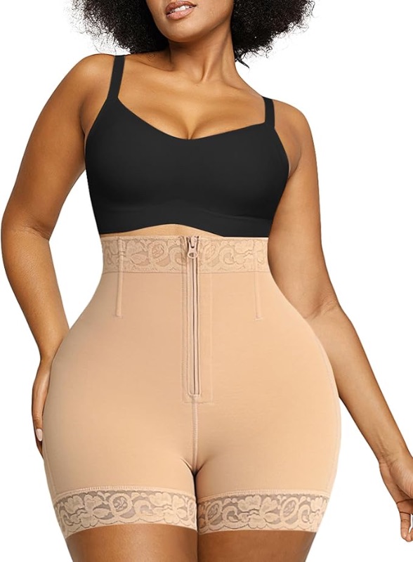 Photo 1 of SHAPELLX Butt Lifter Shapewear Tummy Control Shorts For Women Waist Cincher With Hook Zipper Closure Body Shaper Wear