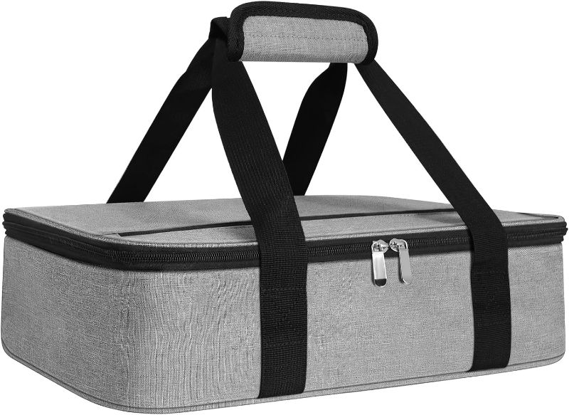 Photo 1 of 
esouler Insulated Casserole Carrier Bag Hot & Cold Food Carrier Bag Lasagna Holder Lunch Bag for Picnics, Parties, Travel, Fits 9 x 13 Inches Casserole Dish-Grey