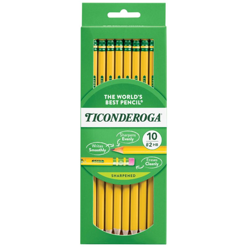 Photo 1 of (6 Packs) Ticonderoga Wood-Cased Pencils, Pre-Sharpened, 2 HB Soft, Yellow, 10 Count