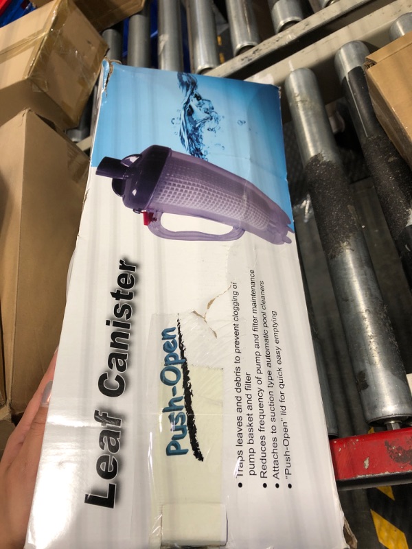 Photo 1 of Universal Large In-line Pool Leaf Canister with Mesh Basket Compatible with Hayward, Zodiac Baracuda, Pentair with AXV092 1.5" Hose Connector Adapter Pool and Spa Cleaner (Updated)