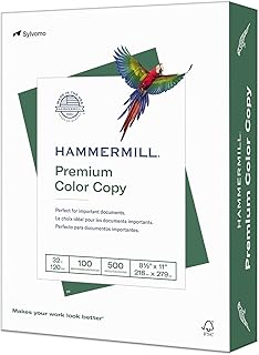 Photo 1 of Hammermill Premium 8.5" x 11" Color Copy Paper, 32 lbs., 100 Brightness, 500 Sheets/Ream (102630)
