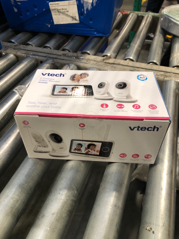 Photo 2 of [Newly Upgraded] VTech VM350-2 Video Monitor with Battery supports 12-hr Video-mode, 21-hr Audio-mode, 5" Screen, 2 Cameras, 1000ft Long Range, Bright Night Vision, 2-WayTalk, Auto-onScreen, Lullabies