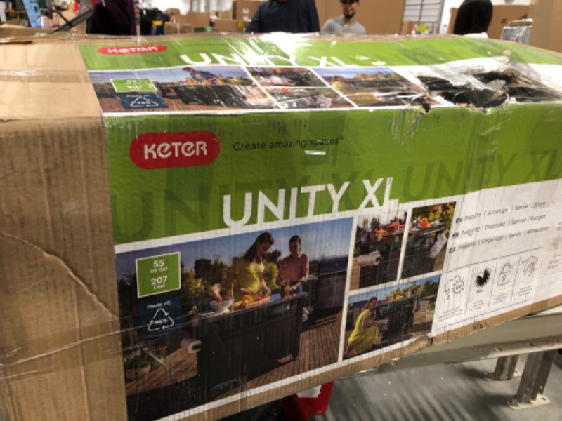 Photo 3 of ** dirty***Keter Unity XL Portable Outdoor Table and Storage Cabinet with Hooks F