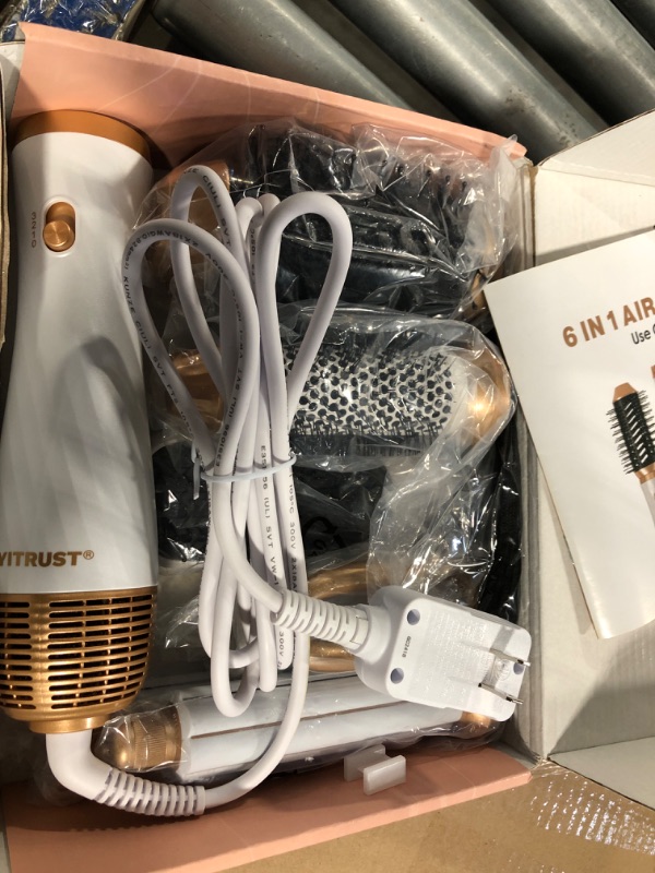 Photo 2 of 6 in One Blow Dryer Brush, Detachable Hair Dryer Brush Air Curler Air Styler Wrap, Curly Twist Hot Air BrushCurling Iron Brush, Blow Dryer Hot Brush Styler Negative Ion Brush, Travel Hair Styling Tool