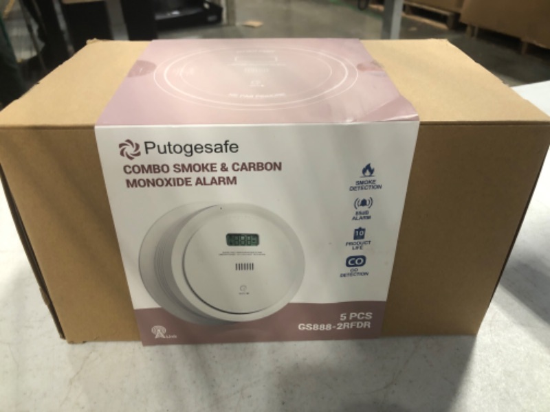 Photo 2 of 5 Packs Interlinked Smoke Detector Carbon Monoxide Detector Combo, Wireless Interconnected Smoke and Carbon Monoxide Detector with LCD Display & Test/Silence Button,Replaceable Battery