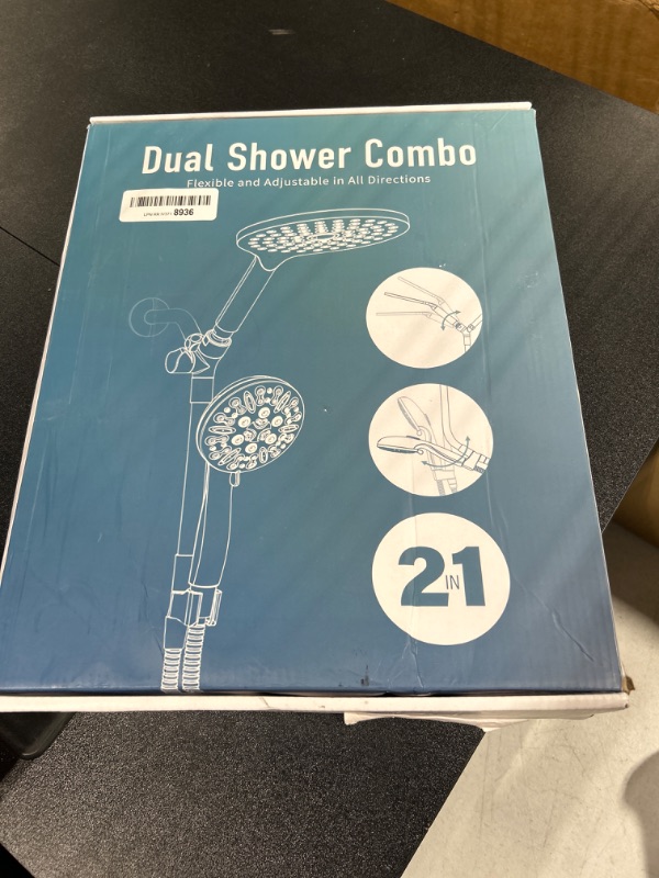 Photo 1 of HOWUWEY Dual Shower Heads with Handheld Spray, 7.5" Rainfall Shower Head with Handheld Combo, High Pressure Double Shower Heads with Handheld Spray, 9 Modes Showerhead with 78" Hose (Brushed Nickel)