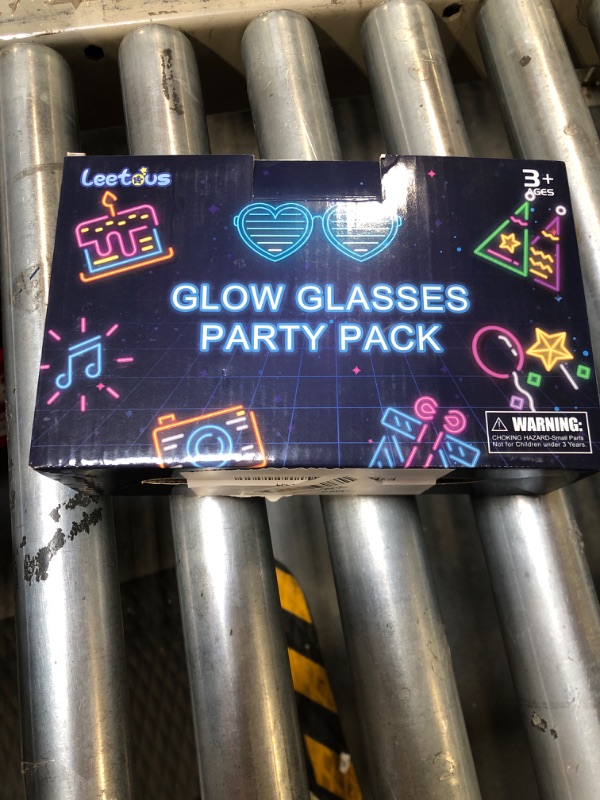 Photo 2 of 12 Pack Glow Glasses Toys Gifts with 40 Glow Sticks & Connectors(for 12 Glow Heart Glasses &16 Bracelets), Christmas Neon Light Up Party Favor Supplies for New Years Eve Birthday Camping (kids&Adults)