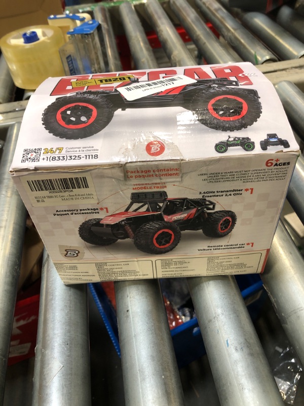 Photo 2 of BEZGAR TB201 RC Cars-1:20 Scale Remote Control Car-2WD High Speed 20 Km/h Electric Toy Off Road Vehicle Monster Truck Crawler with LED Headlight and Rechargeable Battery for 6+ Year Old Boys Girls