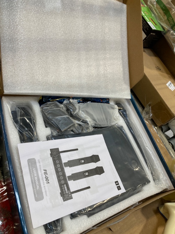 Photo 1 of Wireless Microphone System, 262 ft Range UHF Dual Cordless Handheld Mic Set for Home Karaoke, Singing, Speech, Party, Meeting, Church (Black(No Battery))