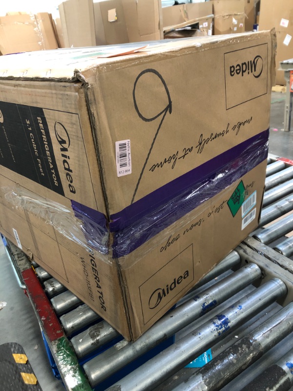 Photo 1 of Midea WHD-113FB1 Double Door Mini Fridge with Freezer for Bedroom Office or Dorm with Adjustable Remove Glass Shelves Compact Refrigerator, 3.1 cu ft, Black Black Double Door Refrigerator