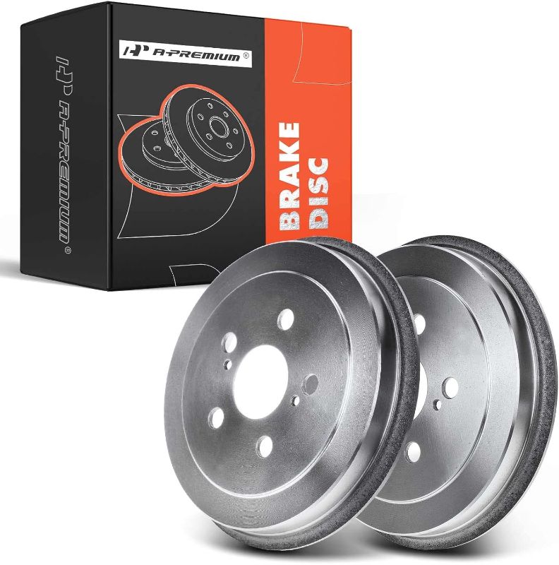 Photo 3 of A-Premium Rear Disc Brake Drums Set Compatible with Toyota Corolla 2002-2008 Prius 2004-2008 Celica 2000-2005 **** with break pads ***