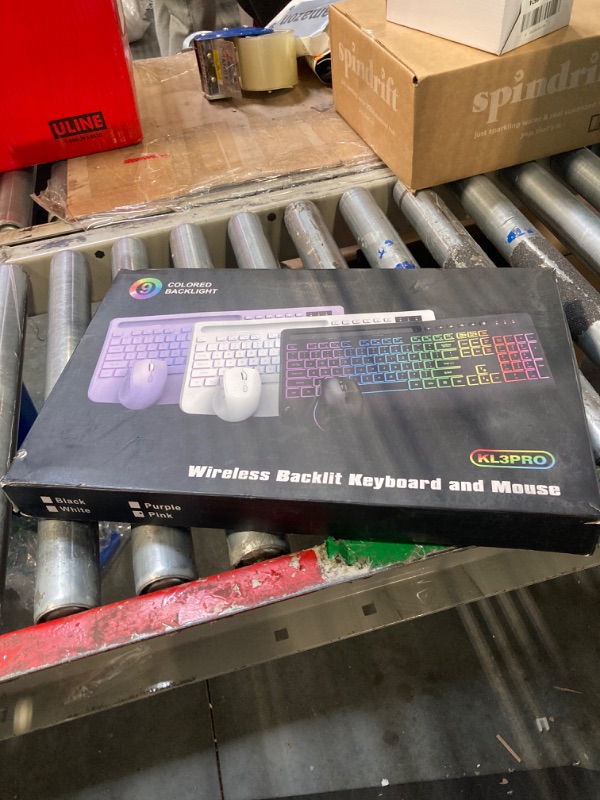 Photo 1 of Wireless Keyboard and Mouse Combo, 9 Backlit Effects, Wrist Rest, Phone Holder, 2.4G Lag-Free Ergonomic Keyboards, Rechargeable Silent Cordless Set for Computer, Laptop, Mac, Windows -SABLUTE?Pink?