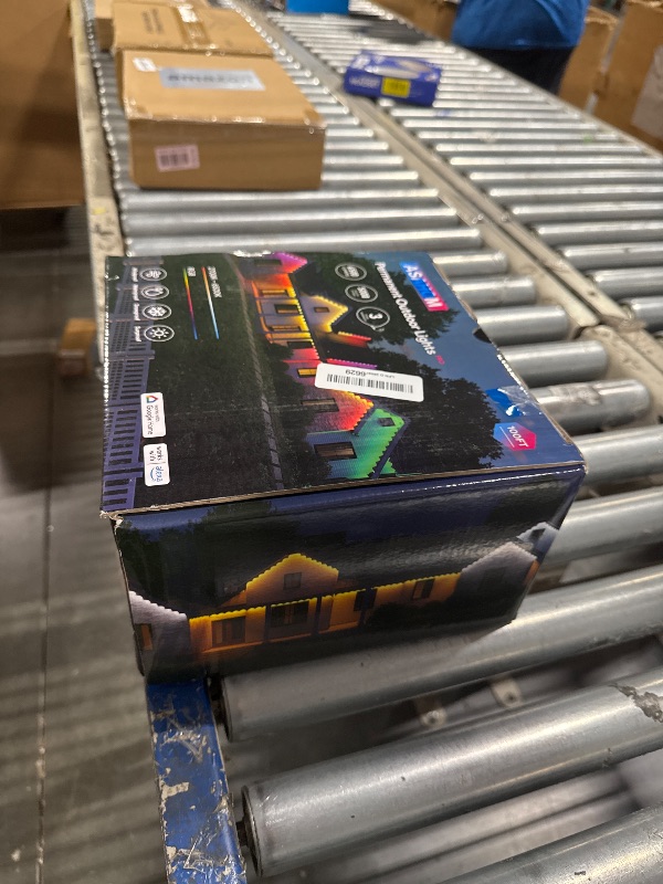 Photo 1 of ASAHOM Permanent Outdoor Lights Pro, 100ft with 72 RGBCW LED Smart Eave Lights, 90lm White, IP67 Waterproof, 100 Scenes Modes for Halloween Christmas Decor Party House Daily Lighting, Black