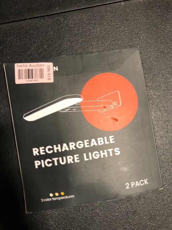 Photo 2 of ***USED***2 Pack Picture Lights Battery Operated with Remote, Rechargeable Picture Lights for Wall, 3CCT&Brightness Dimmable,300 LM, Sticker/Screw Installation, Art Light for Gallery, Artwork