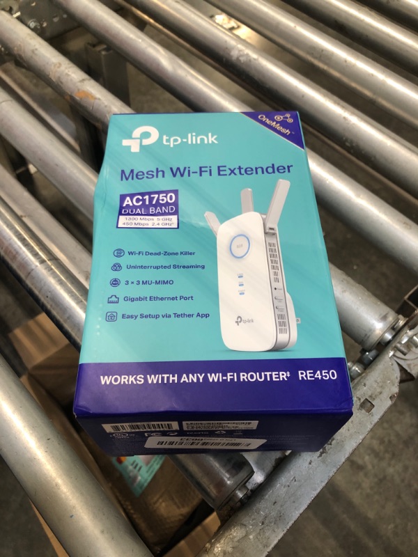 Photo 1 of TP-Link AC1750 WiFi Extender (RE450), PCMag Editor's Choice, Up to 1750Mbps, Dual Band WiFi Repeater, Internet Booster, Extend WiFi Range further