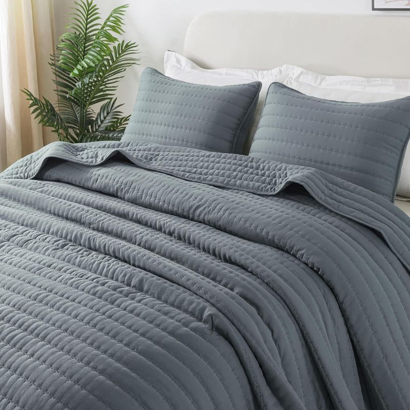 Photo 1 of 118x106 inch Blue/Grey comforter