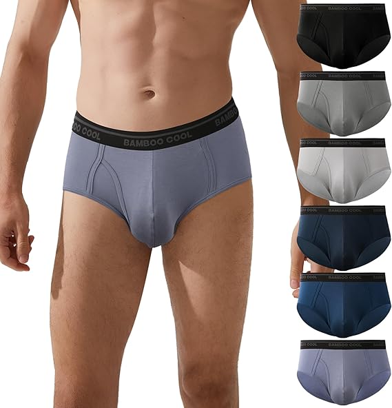 Photo 1 of BAMBOO COOL Men's Underwear Briefs Open-fly Briefs Tag free Breathable men’s Underwear 6 Pack